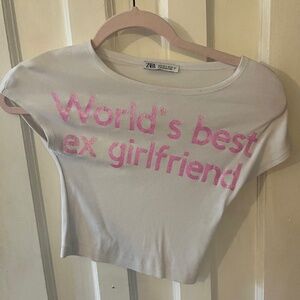 Worlds Best Ex Girlfriend Glitter Pink Baby Tee